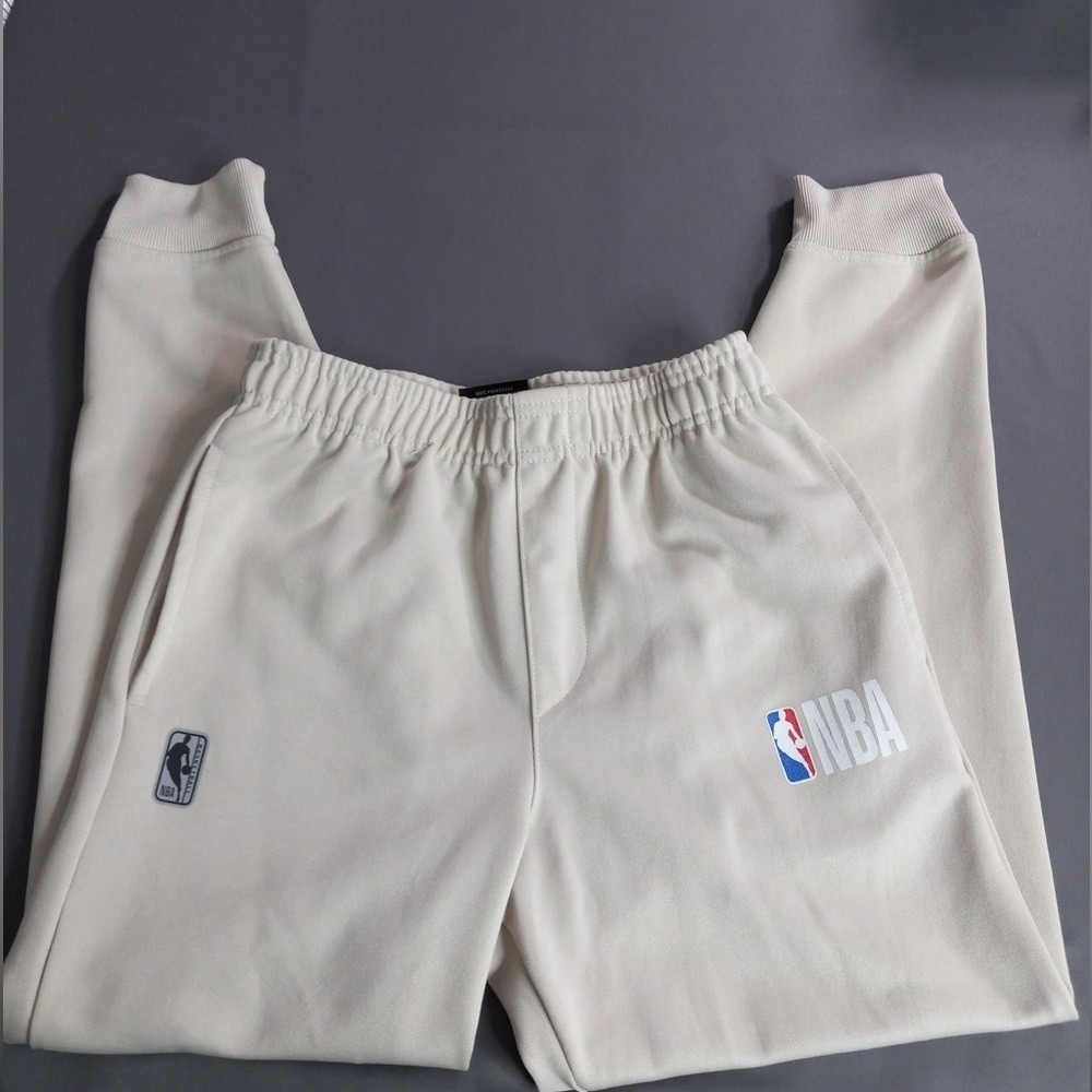 NBA Kids Beige Jogger Pants Elastic Waistband Athletic Sweats Size 12